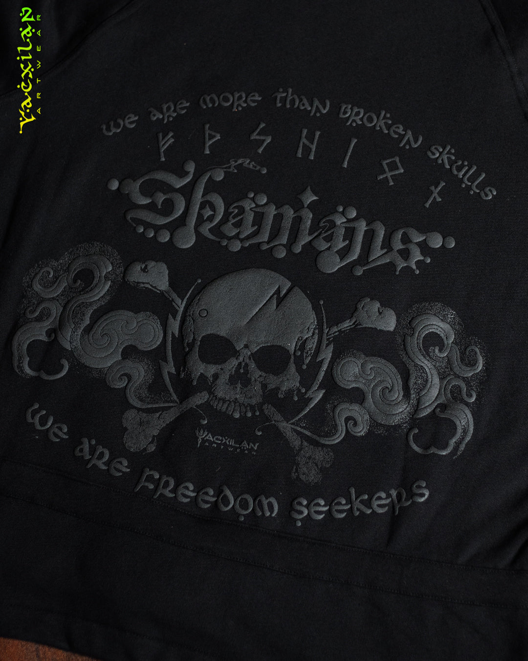 Hoodie Men Pullover / Cotton Fleece - BLACK SHAMANS
